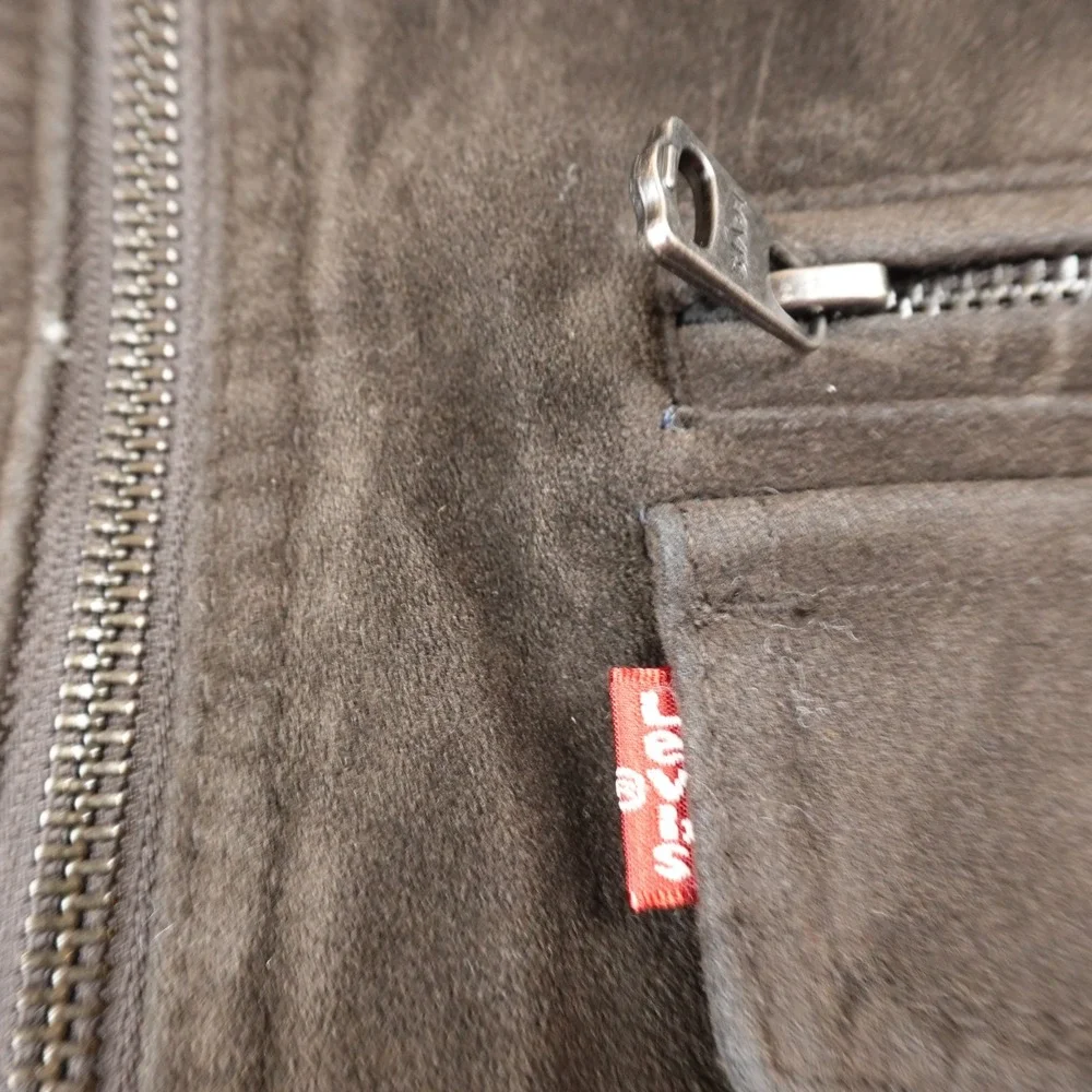 NEW Levis Jacket Mens XL Brown Sherpa Lined‎ Faux Suede Trucker Bomber Work Coat